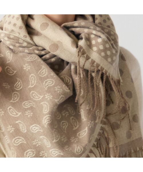 Liliane Burty ECLAT（Sサイズ） / リリアンビューティ エクラ マフラー・ショール・スヌード・ストール | 【一部店舗・オンラインショップ限定】ペイズリードットリバーシブルストール | 詳細4