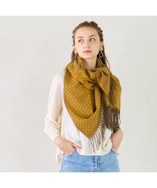 Liliane Burty ECLAT（Sサイズ） / リリアンビューティ エクラ マフラー・ショール・スヌード・ストール | 【一部店舗・オンラインショップ限定】ペイズリードットリバーシブルストール | 詳細5