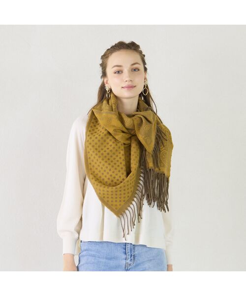 Liliane Burty ECLAT（Sサイズ） / リリアンビューティ エクラ マフラー・ショール・スヌード・ストール | 【一部店舗・オンラインショップ限定】ペイズリードットリバーシブルストール | 詳細6