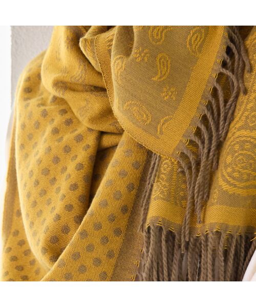 Liliane Burty ECLAT（Sサイズ） / リリアンビューティ エクラ マフラー・ショール・スヌード・ストール | 【一部店舗・オンラインショップ限定】ペイズリードットリバーシブルストール | 詳細9