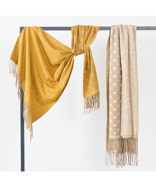 Liliane Burty ECLAT（Sサイズ） / リリアンビューティ エクラ マフラー・ショール・スヌード・ストール | 【一部店舗・オンラインショップ限定】ペイズリードットリバーシブルストール | 詳細10