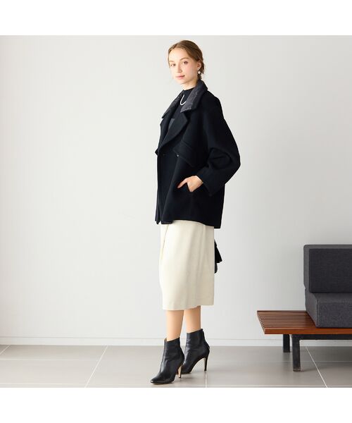 Liliane Burty ECLAT（Sサイズ） / リリアンビューティ エクラ ピーコート | コクーンスリーブミドルコート | 詳細16