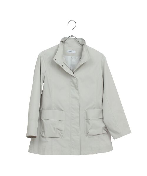 Liliane Burty ECLAT（Sサイズ） / リリアンビューティ エクラ その他アウター | 【はっ水】ツイルスタンドカラーライトコート（ライトグレー）