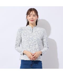 Liliane Burty ECLAT（Sサイズ） / リリアンビューティ エクラ カットソー | 【洗える】ふくれジャカードプルオーバーTシャツ