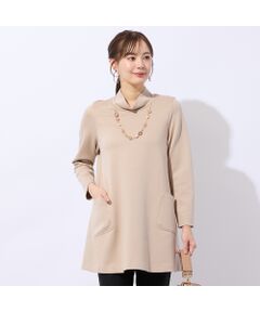 Liliane Burty ECLAT（Sサイズ） / リリアンビューティ エクラ カットソー | 【洗える/保湿性】オフタートルポケット付きチュニック