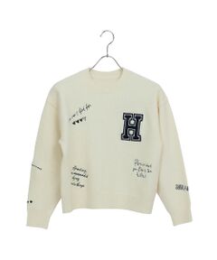 Liliane Burty ECLAT（Sサイズ） / リリアンビューティ エクラ ニット・セーター | 【洗える】カレッジ刺繍ニット