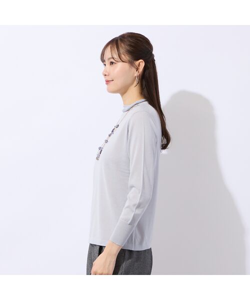 Liliane Burty ECLAT（Sサイズ） / リリアンビューティ エクラ ニット・セーター | 【アンサンブル対応】ウールシルクオフタートルニット | 詳細2