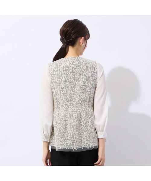 Liliane Burty ECLAT（Sサイズ） / リリアンビューティ エクラ ベスト | チュール重ねツイードベスト | 詳細4