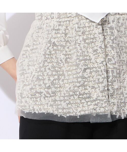 Liliane Burty ECLAT（Sサイズ） / リリアンビューティ エクラ ベスト | チュール重ねツイードベスト | 詳細6