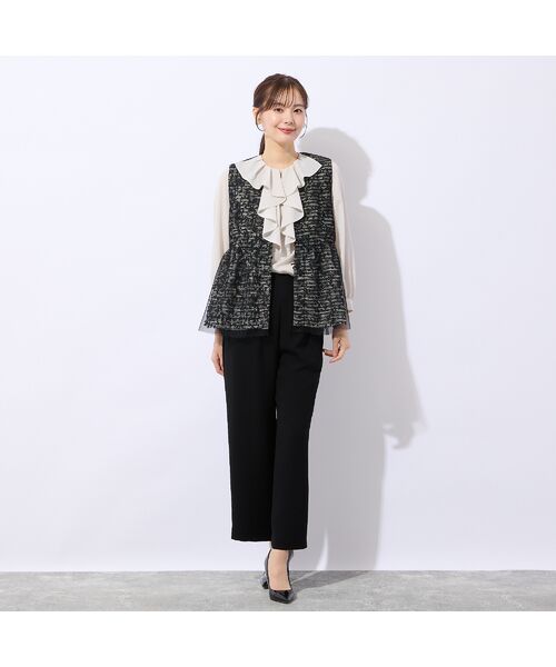 Liliane Burty ECLAT（Sサイズ） / リリアンビューティ エクラ ベスト | チュール重ねツイードベスト | 詳細10