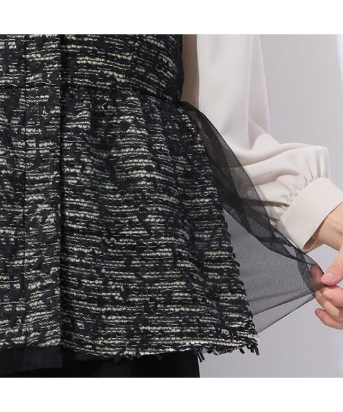 Liliane Burty ECLAT（Sサイズ） / リリアンビューティ エクラ ベスト | チュール重ねツイードベスト | 詳細11