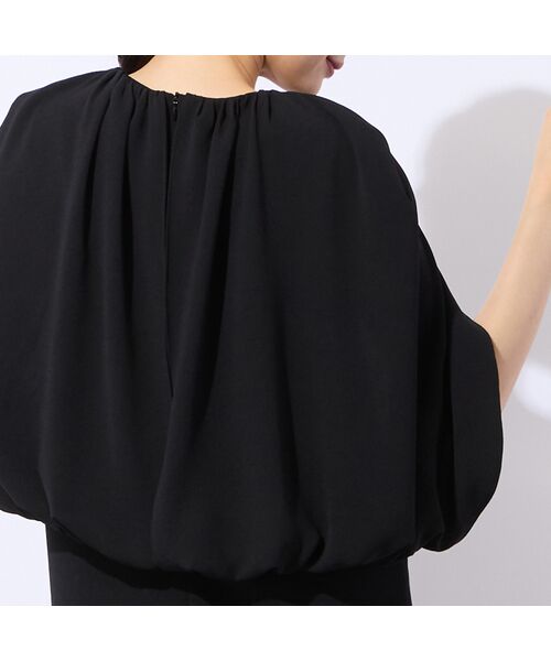 Liliane Burty ECLAT（Sサイズ） / リリアンビューティ エクラ ミニ丈・ひざ丈ワンピース | 【洗える・防しわ性】ケープ風ブラックワンピース | 詳細8