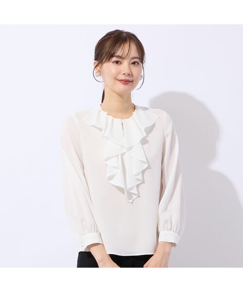 Liliane Burty ECLAT（Sサイズ） / リリアンビューティ エクラ シャツ・ブラウス | フリル衿ブラウス（ホワイト）
