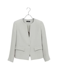 Liliane Burty ECLAT（Sサイズ） / リリアンビューティ エクラ ノーカラージャケット | 【セットアップ可】ダブルクロスノーカラージャケット