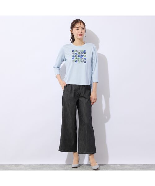 Liliane Burty ECLAT（Sサイズ） / リリアンビューティ エクラ カットソー | 【洗える】プリント×スパンコールTシャツ | 詳細11