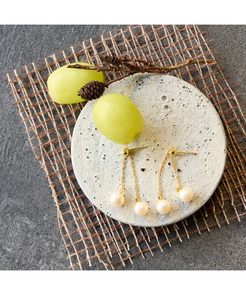 Liliane Burty ECLAT（Sサイズ） / リリアンビューティ エクラ ネックレス・ペンダント・チョーカー | 【オンラインショップ限定】アコヤパールフリースライドピアス（ゴールド）