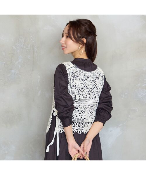 Liliane Burty ECLAT（Sサイズ） / リリアンビューティ エクラ ベスト | 【洗える】ケミカルレースビスチェ | 詳細4