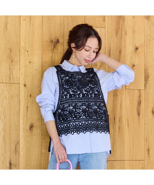 Liliane Burty ECLAT（Sサイズ） / リリアンビューティ エクラ ベスト | 【洗える】ケミカルレースビスチェ | 詳細8