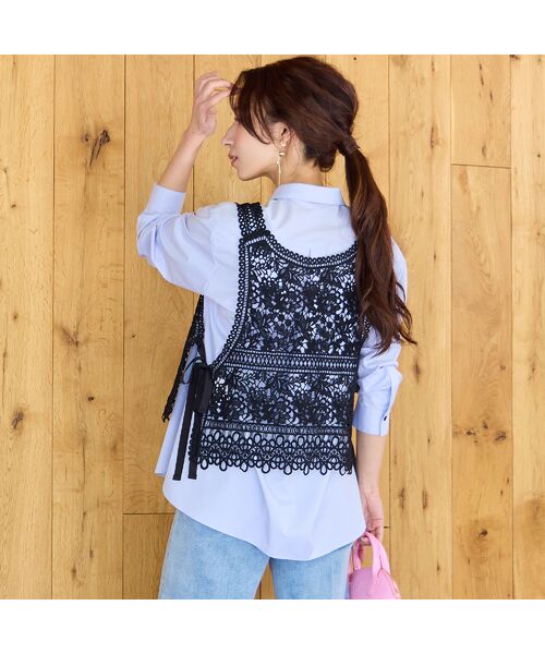 Liliane Burty ECLAT（Sサイズ） / リリアンビューティ エクラ ベスト | 【洗える】ケミカルレースビスチェ | 詳細9