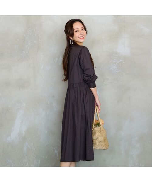 Liliane Burty ECLAT（Sサイズ） / リリアンビューティ エクラ ミニ丈・ひざ丈ワンピース | 【洗える】綿タイプライターワンピース | 詳細1