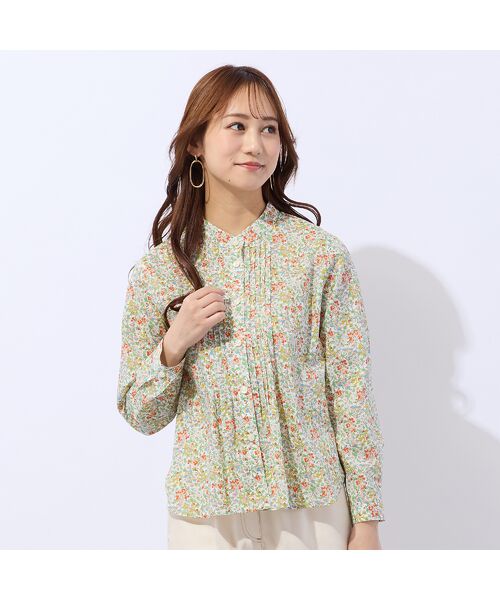 Liliane Burty ECLAT（Sサイズ） / リリアンビューティ エクラ シャツ・ブラウス | 【洗える】リバティ　小花プリントフリル衿ブラウス | 詳細1