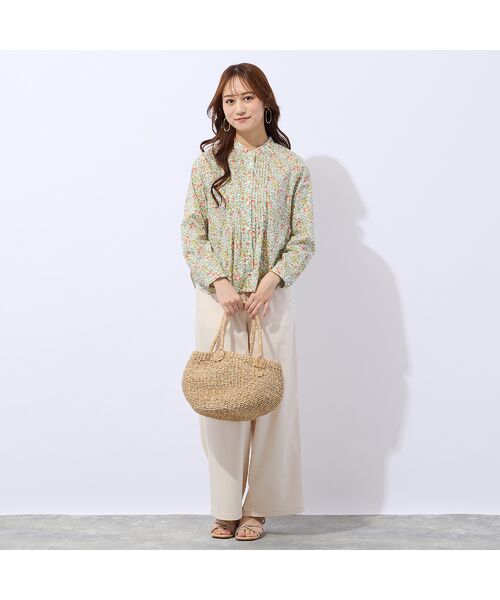 Liliane Burty ECLAT（Sサイズ） / リリアンビューティ エクラ シャツ・ブラウス | 【洗える】リバティ　小花プリントフリル衿ブラウス | 詳細2