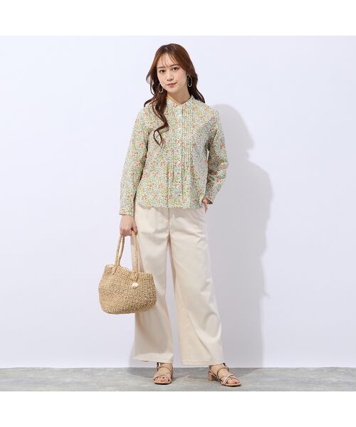 Liliane Burty ECLAT（Sサイズ） / リリアンビューティ エクラ シャツ・ブラウス | 【洗える】リバティ　小花プリントフリル衿ブラウス | 詳細3