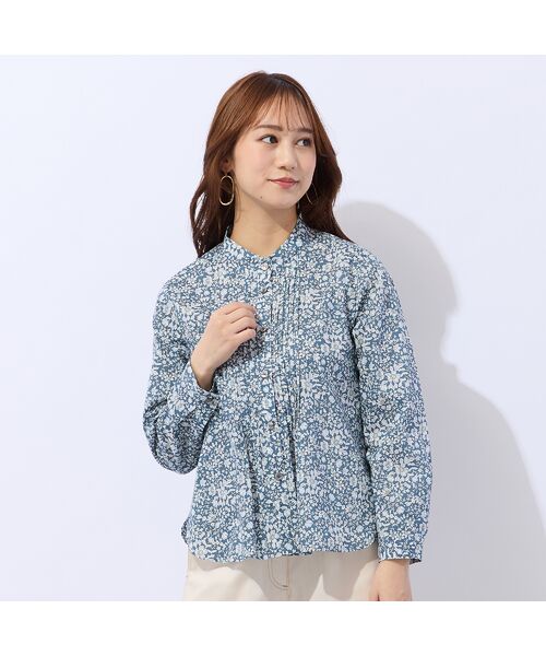 Liliane Burty ECLAT（Sサイズ） / リリアンビューティ エクラ シャツ・ブラウス | 【洗える】リバティ　小花プリントフリル衿ブラウス | 詳細8