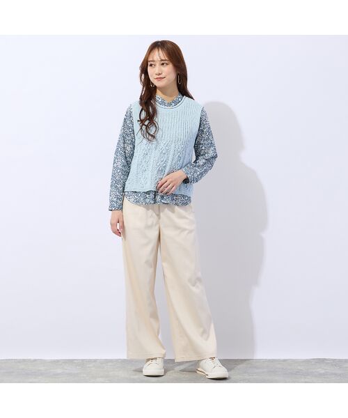 Liliane Burty ECLAT（Sサイズ） / リリアンビューティ エクラ シャツ・ブラウス | 【洗える】リバティ　小花プリントフリル衿ブラウス | 詳細12