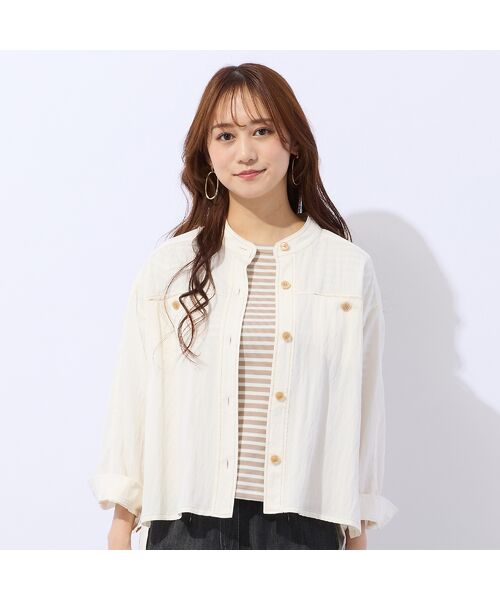 Liliane Burty ECLAT（Sサイズ） / リリアンビューティ エクラ シャツ・ブラウス | 【洗える】サラデニブラウス | 詳細1