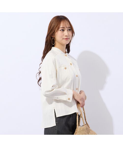 Liliane Burty ECLAT（Sサイズ） / リリアンビューティ エクラ シャツ・ブラウス | 【洗える】サラデニブラウス | 詳細3