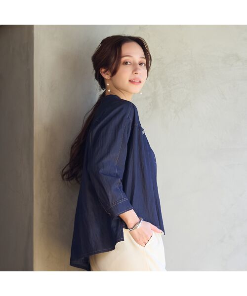 Liliane Burty ECLAT（Sサイズ） / リリアンビューティ エクラ シャツ・ブラウス | 【洗える】サラデニブラウス | 詳細7