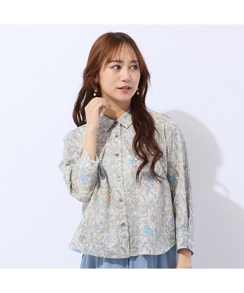 Liliane Burty ECLAT（Sサイズ） / リリアンビューティ エクラ シャツ・ブラウス | 【洗える】リバティ　ミラクルウェーブブラウス（オフ）