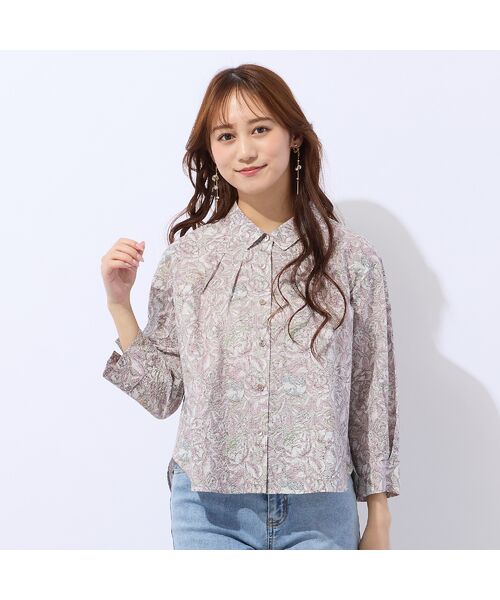 Liliane Burty ECLAT（Sサイズ） / リリアンビューティ エクラ シャツ・ブラウス | 【洗える】リバティ　ミラクルウェーブブラウス（パステルピンク）