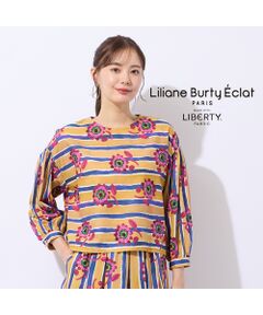 Liliane Burty ECLAT（Sサイズ） / リリアンビューティ エクラ シャツ・ブラウス | 【洗える/セットアップ対応】リバティ　ストライプフラワーブラウス