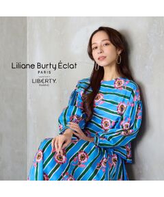 Liliane Burty ECLAT（Sサイズ） / リリアンビューティ エクラ シャツ・ブラウス | 【洗える/セットアップ対応】リバティ　ストライプフラワーブラウス