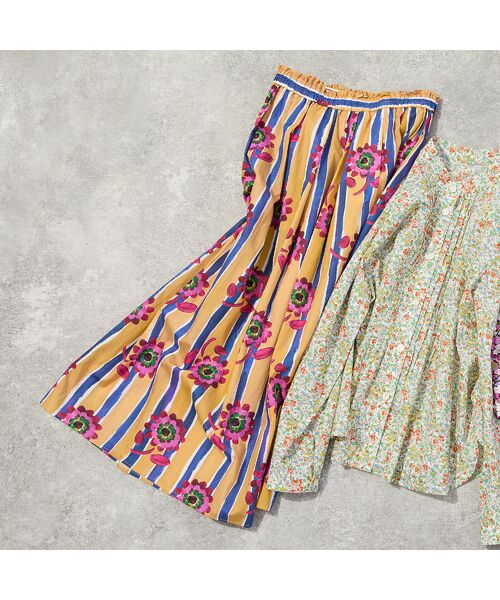 Liliane Burty ECLAT（Sサイズ） / リリアンビューティ エクラ ミニ・ひざ丈スカート | 【洗える/セットアップ対応】リバティ　ストライプフラワースカート | 詳細11