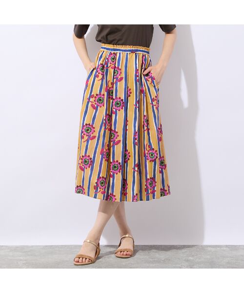 Liliane Burty ECLAT（Sサイズ） / リリアンビューティ エクラ ミニ・ひざ丈スカート | 【洗える/セットアップ対応】リバティ　ストライプフラワースカート | 詳細6