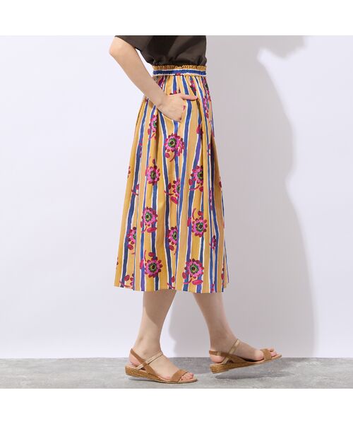 Liliane Burty ECLAT（Sサイズ） / リリアンビューティ エクラ ミニ・ひざ丈スカート | 【洗える/セットアップ対応】リバティ　ストライプフラワースカート | 詳細7