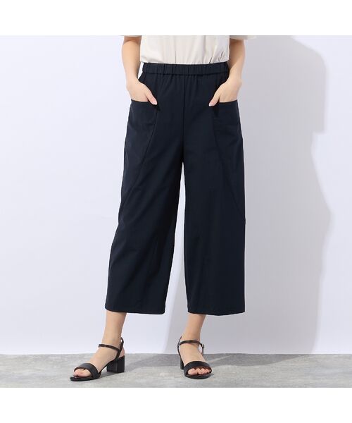 Liliane Burty ECLAT（Sサイズ） / リリアンビューティ エクラ ショート・ハーフ・半端丈パンツ | 【洗える・37.5テクノロジー】オールゴムパンツ（ダークブルー）