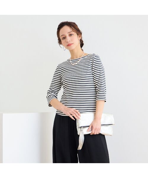 Liliane Burty ECLAT（Sサイズ） / リリアンビューティ エクラ カットソー | 【洗える】コットンリブボーダーTシャツ | 詳細4