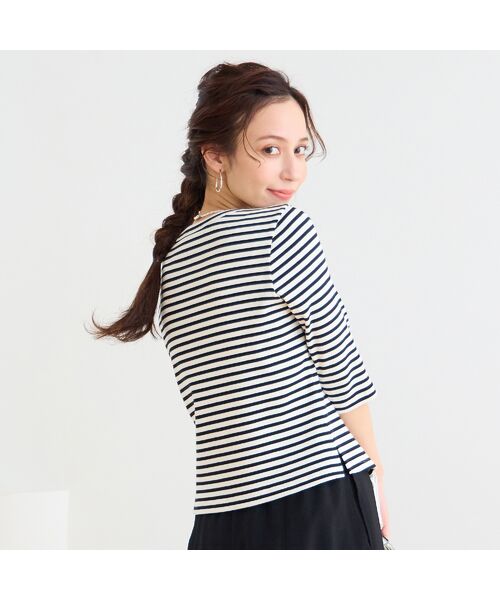 Liliane Burty ECLAT（Sサイズ） / リリアンビューティ エクラ カットソー | 【洗える】コットンリブボーダーTシャツ | 詳細5