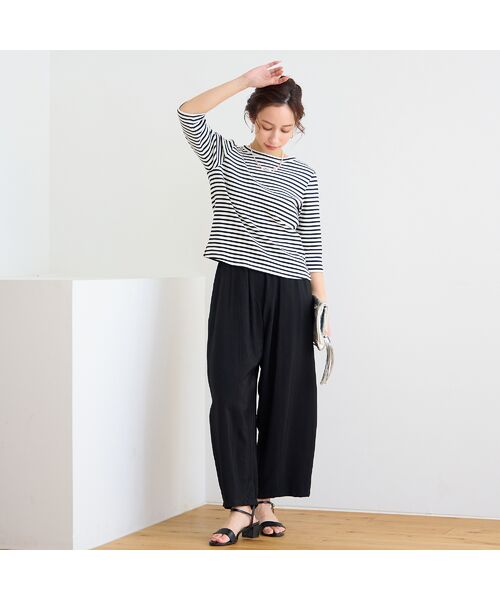 Liliane Burty ECLAT（Sサイズ） / リリアンビューティ エクラ カットソー | 【洗える】コットンリブボーダーTシャツ | 詳細7