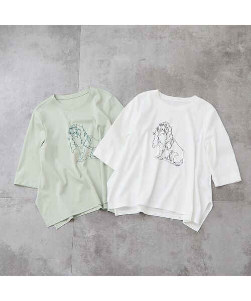 Liliane Burty ECLAT（Sサイズ） / リリアンビューティ エクラ カットソー | 【洗える】ドッグプリントTシャツ | 詳細9