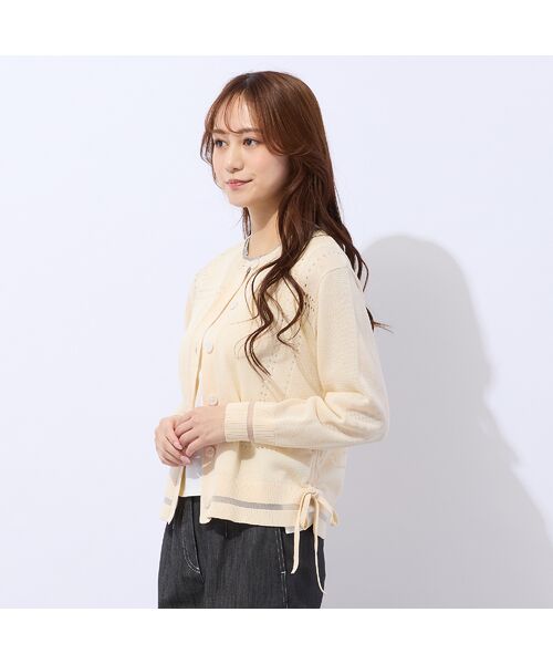 Liliane Burty ECLAT（Sサイズ） / リリアンビューティ エクラ カーディガン・ボレロ | 【洗える】パンチングカーディガン | 詳細1