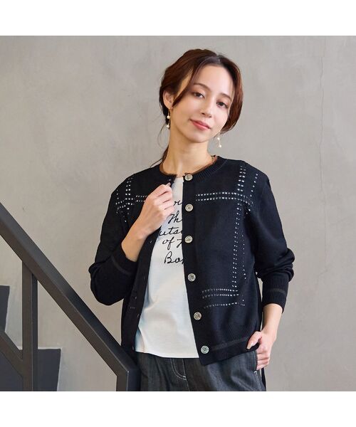 Liliane Burty ECLAT（Sサイズ） / リリアンビューティ エクラ カーディガン・ボレロ | 【洗える】パンチングカーディガン | 詳細6