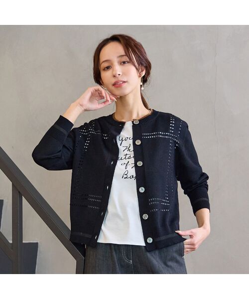 Liliane Burty ECLAT（Sサイズ） / リリアンビューティ エクラ カーディガン・ボレロ | 【洗える】パンチングカーディガン | 詳細7