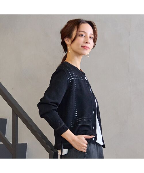 Liliane Burty ECLAT（Sサイズ） / リリアンビューティ エクラ カーディガン・ボレロ | 【洗える】パンチングカーディガン | 詳細8
