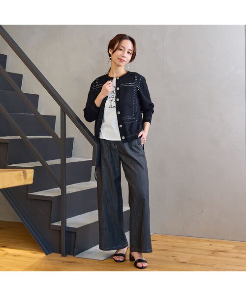 Liliane Burty ECLAT（Sサイズ） / リリアンビューティ エクラ カーディガン・ボレロ | 【洗える】パンチングカーディガン | 詳細9