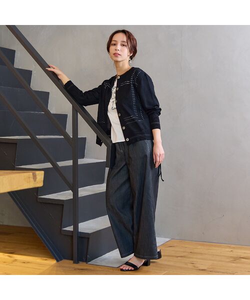 Liliane Burty ECLAT（Sサイズ） / リリアンビューティ エクラ カーディガン・ボレロ | 【洗える】パンチングカーディガン | 詳細10